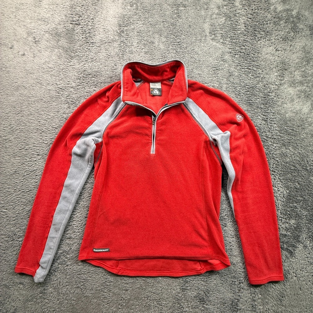 Vintage Y2K Nike ACG Womens Fleece Sweatshirt Pullover Red S 1/4 Zip Therma Fit